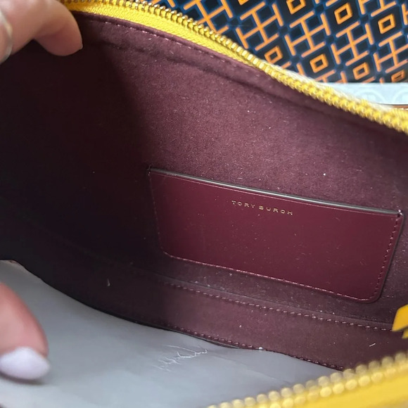 Tory Burch T Monogram Jacquard Mini Hobo Bag Crossbody Shoulder Bag Goldfinch - Picture 8 of 12